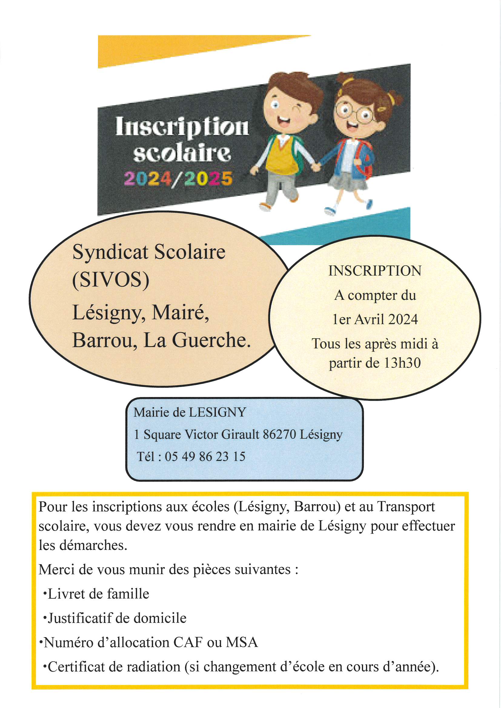 Inscription Scolaire 2024 2025